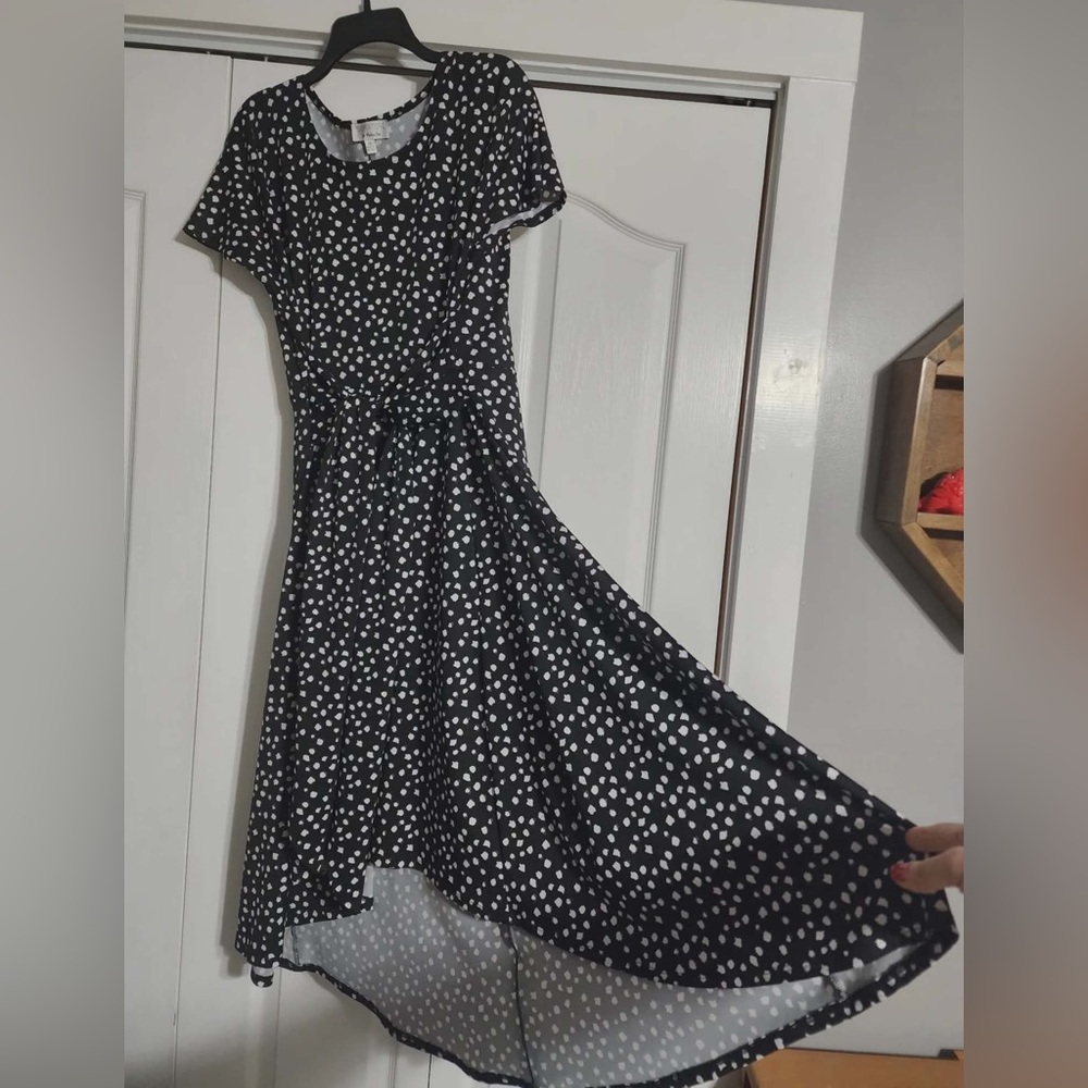 Signature by Robbie Bee Black and White High Low Dress